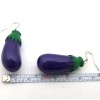 Team-Zebra Funky Earrings Novelty Jewelry Funny 3D Purple EGGPLANT DANGLE