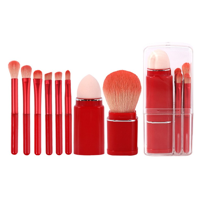 8 Pcs Makeup Brush Set Soft Bristles Retractable Powder Brush