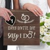 Mepase Wedding Countdown Engagement Gift Chalkboard Sign for Couples Wooden