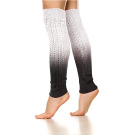 Benefeet Sox Neon Grey Leg Warmers for Women Girls 80s 90s Fashion Ribbed Knit Gradient Leg Warmers Thin Footless Thigh High Socks Winter Long Crochet Knit Boots Socks for Party Dance