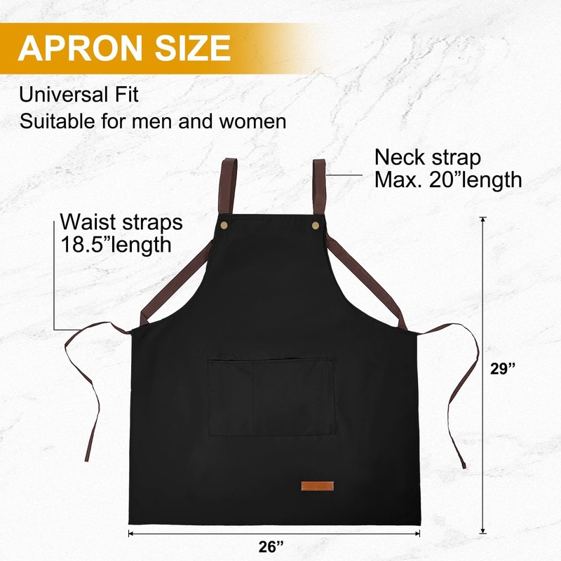 APRONPANDA Waterproof Aprons for Women and Men, Cooking Working Chef