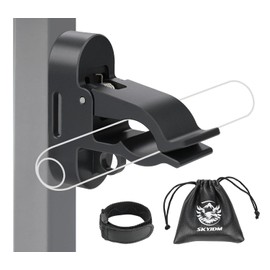 SKYJDM Magnetic Golf Cart Holder Clip with Loop Hook, Aluminum Alloy Golf Holder for Secure 30-70 Rings Storage & Golf Towels Hanging, Non-Slip Elastic Band & Storage Bag Included (Black)