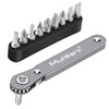 MULWARK 11pc Right Angle Screwdriver 1/4 Mini Ratchet Wrench Close