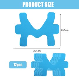 XFSRG Pack of 12 Precut Kinesiology Tape Pre-Cut Muscle Tape Physio Tape for Athletes and Fitness Enthusiasts (Blue)