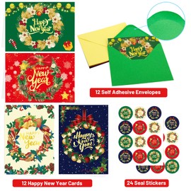 Wreath New Year Cards