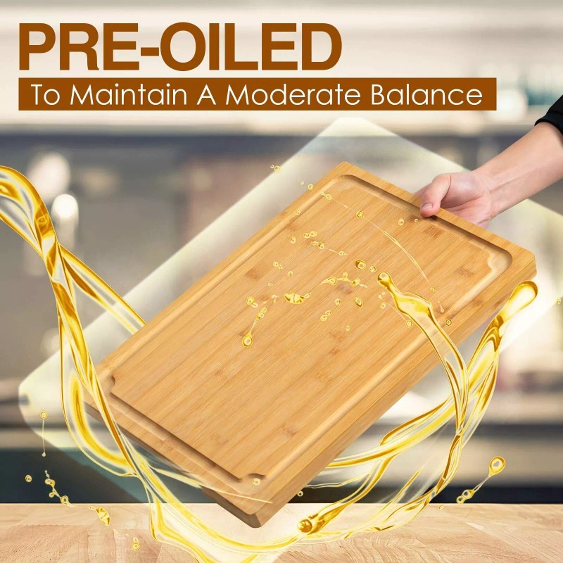 Empune Extra Large Cutting Board, 17.6" Bamboo Cutting Boards for
