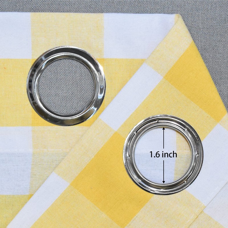 NATUS WEAVER Buffalo Check Curtains 54 inches Long Basement Yellow
