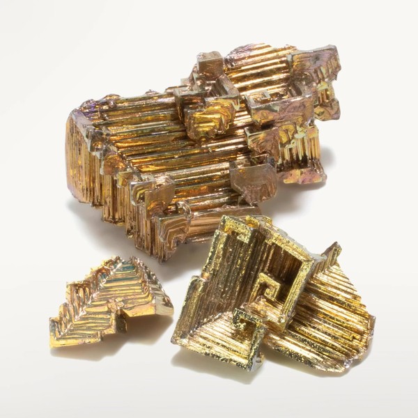 KALIFANO Raw Bismuth Bundle (250 Carats) with Information Card - Rainbow Metallic Reiki Healing Crystal Used for Spiritual Transformation and Inner Fullfilment (Family Owned and Operated)