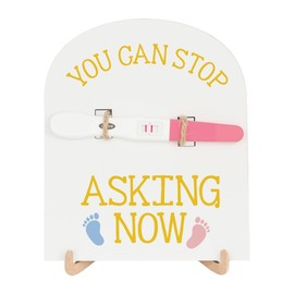 You Can Stop Asking Now Pregnancy Announcement, Baby Announcements Ideas Pregnancy Reveal Gift for Huaband Parents New Grandma Grandpa Friend Test Keepsake Wooden Sign