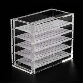 Acrylic 5 Layers clear Eyelash Storage Box, Makeup Display Container, Eyelashes Holder Case Grafting, Eyelash Transparent Box Extension Tool
