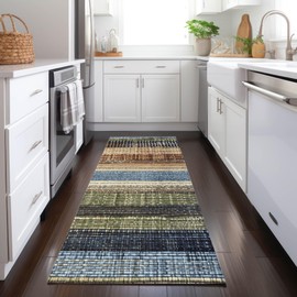 Addison Rugs Chantille ACN1873 Blue 2'3" x 7'6" Indoor/Outdoor, Machine Washable, Easy Clean, Non Shedding, Bedroom, Living Room, Dining Room, Kitchen, Patio Runner Rug