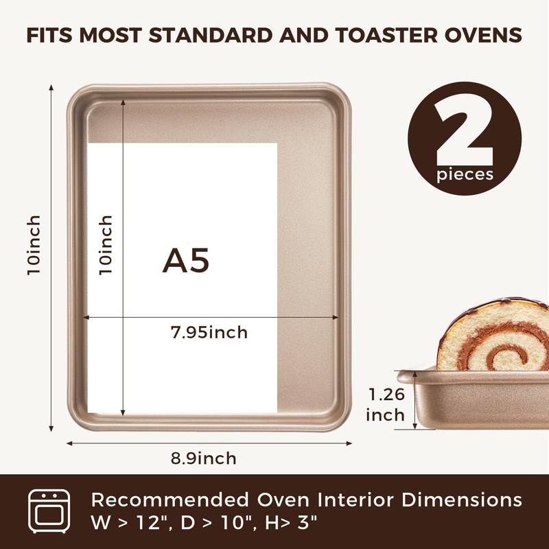 HONGBAKE 2 Pack 11 x 9 Inch Toaster Oven Pans
