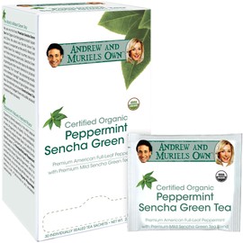 Andrew Lessman Tea - Peppermint Green Tea 90 Sachets - Blend of Certified Organic Sencha Green Tea and Premium Peppermint. Powerful Anti-oxidant EGCG. Mild, Soothing, Refreshing. No Bitter Aftertaste