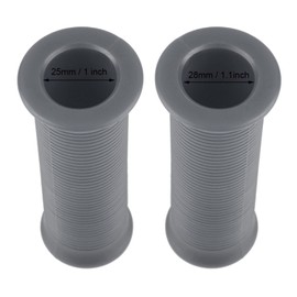 Motorcycle grips, pair, 1 inch 25 mm, universal motorcycle vintage TPU handlebar grips (dark grey).