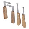 4pcs Hoof Knife Carbon Steel Wooden Handle Left and Right