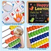 Wooden Abacus for Kids Math - Double-Sided Black/Whiteboard for Toddlers