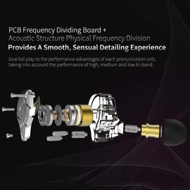 KZ ZS10 Pro - Auriculares con cable para monitor de oído, auriculares KZ IEMs, 4BA+1DD, 5 controladores, auriculares de metal con placa frontal de acero inoxidable, cable desmontable de 2 pines (azul,