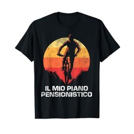 Ciclista Regalo per Pensionato Bici Tramonto Bicicletta Maglietta