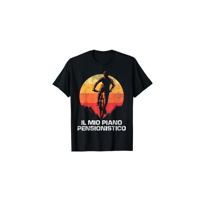 Ciclista Regalo per Pensionato Bici Tramonto Bicicletta Maglietta