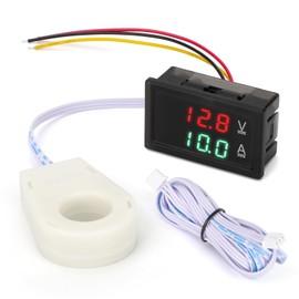 Linkstyle DC 5V-100V & 100A Digital Amp Voltage Meter, Dual Display Current Voltage Meter Gauge with Hall Effect Sensor Transformer