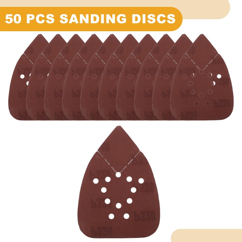 Partuto 50 Pcs 5.31"x3.86" 320 Grit Universal Sanding Discs -