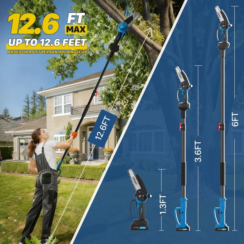 Jovant 6 Inch Electric Pole Saws for Tree Trimming, 2-in-1