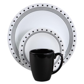 World Kitchen Corelle 16 Piece Livingware City Block Set, Black