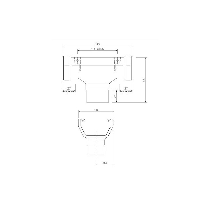 FLOPLAST 114mm Square Gutter Running Outlet - Brown