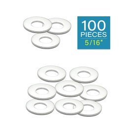 IMScrews 5/16" USS Large Flat Washers 304 Stainless Steel Washers (Pack of 100) - Durable, Rust-Resistant, Heavy Duty, Essential Hardware for Construction and DIY Projects