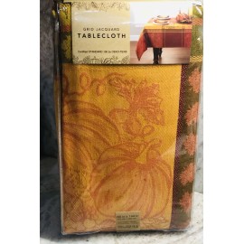 Bed Bath Beyond Grid Jacquard Tablecloth 60x144” Oblong/Oval 12-24 Seats/Mantel