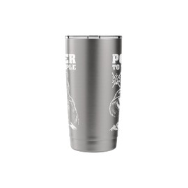 Skiing Skier Bear Powder To The People Funny Ski Protest Stainless Steel Insulated Tumbler