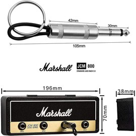 Marshall Key Holder, Key Holder, Wall Mounting, Wall Mounting, Jack Rack 2.0 JCM800 Guitar Key Ring Hook Holder for Keys House Attachment with 4 Guitar Plugs