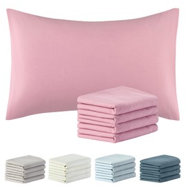 SiinvdaBZX 1800 Thread Count Microfiber Pillowcases King Size Set of 4 - Envelope Closure Pillow Cases - Ultra Soft Easy Care (Pink)