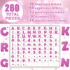 Qyeahkj 260Pcs Glitter Pink Bulletin Board Letters for Classroom 4”