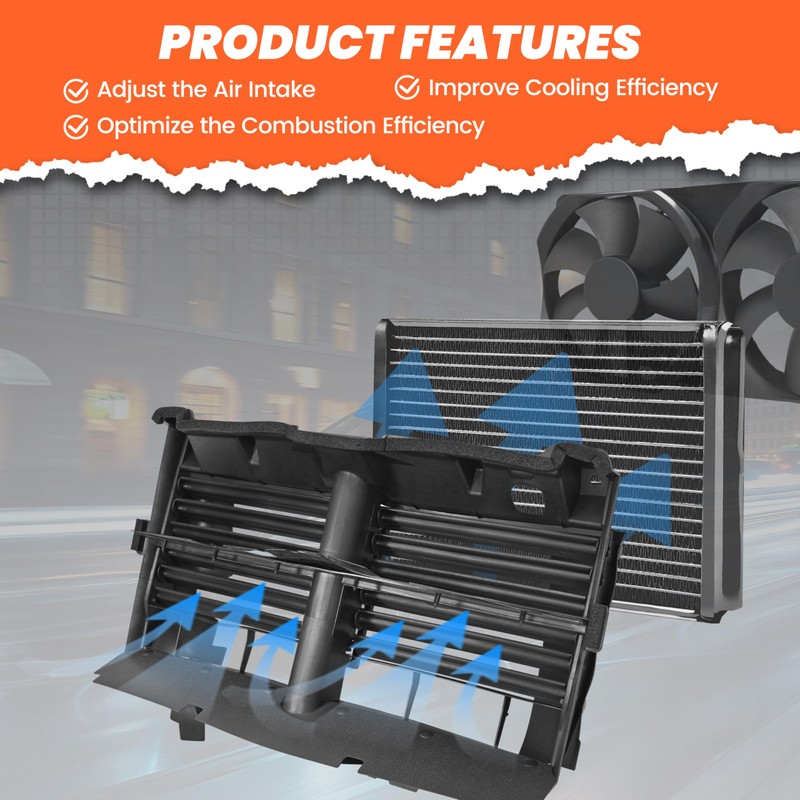 HECASA Active Grille Shutter Assembly w/o Actuator Compatible with 2013-2018