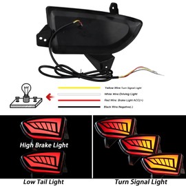 BINQIGOO LED Rear Bumper Reflector Light Fog Tail Lamps Compatible with Honda Pilot 2019-2022 EX EX-L Touring DRL Turn Signal (Smoked)