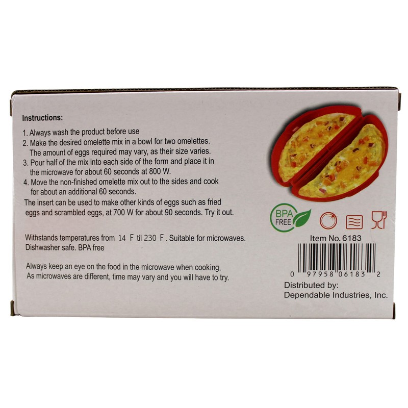Dependable Industries inc. Essentials Microwaveable Microwave Omelet Pan and 2