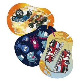 Ortopad® Bamboo for Boys, Adhesive Eye Patches, 30/Pack, Regular Size, Monster Truck, Glow in The Dark Monsters, Fire Truck