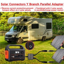 PAGUO Parallel Adapter Cable DC 8mm, Solar Combiner Cable DC 7909 Y Parallel Adapter Cable for Solar Panel Reverse Current Protection Charge Solar Generator Compatible with Jackery