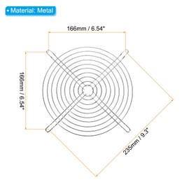 PATIKIL 200mm Fan Finger Grill, 2 Pack Metal Grill Protector Guard for 200X200mm Fan Protective Cover DIY, Silver
