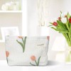 ZUNGGWOK Floral Makeup Bag Cosmetic Bag for Women,Large Capacity Purse