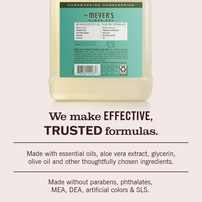 MRS. MEYER'S CLEAN DAY Hand Soap Refill, Made with Essential