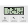 14" Large Digital Wall Clock Battery-Operated with Temperature, Date, DST