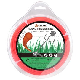 Savior Grass Trimmer Line 1.6 mm x 200 m Trimmer Line Trimmer Line Nylon Grass Trimmer Spools Thread Brush Cutter Threads for Lawn Weeds 1.6 mm (0.065 inches) x 200 m Round, Orange