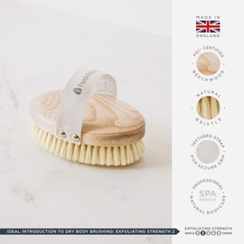 Hydrea London Natural Dry Body Brush – Exfoliating Dry Skin Brush with Natural Bristle, Dry Brush Cellulite Remover, Exfoliating Body Scrubber, Helps Improve Lymphatic Drainage - FSC® Certified Beechwood.