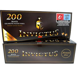 Black Empty Regular 20mm Filter Tubes with Golden Ring - 400 Tubes