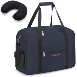 For Spirit, American Airline, Frontier 18X14X8 Inches Personal Item Under Seat Duffel Bag With Air Pillow And USB Port (Navy)