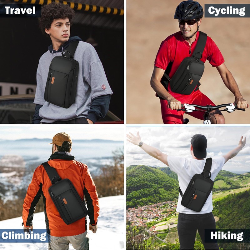 Large Sling Bag for Men Lightweight Waterproof Crossbody Bag Travel