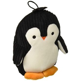 TrustyPup Strong 'N Silent Penguin Silent Squeak Plush Dog Toy, Chew Guard Technology - Black/White, Medium