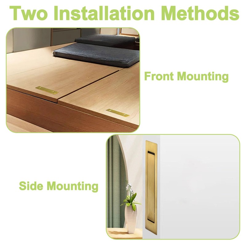 UFURMATE Flush Mount Door Pull, 2 Pieces 304 Stainless Steel